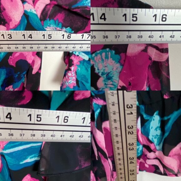 NEW Nordstrom Ruffle Bell Sleeve Tiered Floral‎ Mini Dress Size XS Charles Henry - Picture 10 of 10